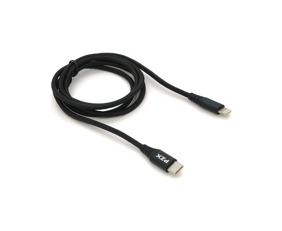 Дата кабель USB-C to Lightning 1.2m 2.1A black PZX (YT-PZX/V-109-M+L/B), изображение 4 Дата кабель USB-C to Lightning 1.2m 2.1A black PZX (YT-PZX/V-109-M+L/B), изображение 4