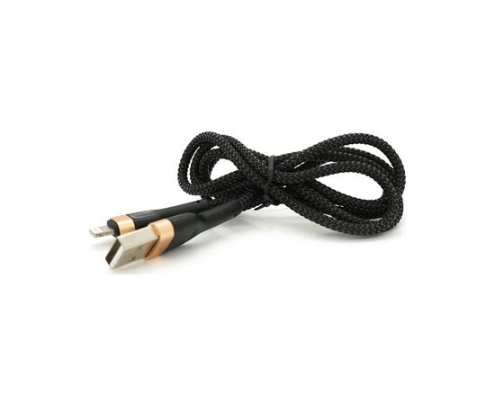 Дата кабель USB 2.0 AM to Lightning 1.0m 3.0A black gold PZX (V-165), изображение 4 Дата кабель USB 2.0 AM to Lightning 1.0m 3.0A black gold PZX (V-165), изображение 4
