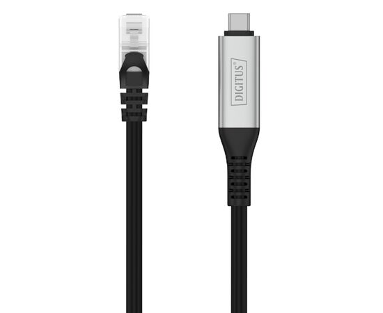 Дата кабель USB-C to RJ45 Ethernet 2.0m CAT6A S/FTP 1Gbps LSZH Digitus (AK-300601-020-S), изображение 2 Дата кабель USB-C to RJ45 Ethernet 2.0m CAT6A S/FTP 1Gbps LSZH Digitus (AK-300601-020-S), изображение 2