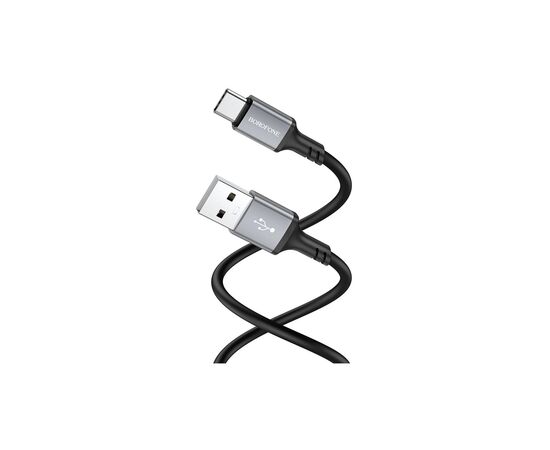 Дата кабель USB 2.0 AM to USB-C 1.0m 3A black BOROFONE (6974443386417), изображение 2 Дата кабель USB 2.0 AM to USB-C 1.0m 3A black BOROFONE (6974443386417), изображение 2