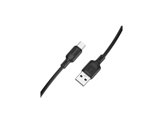 Дата кабель USB 2.0 AM to USB-C 1.0m silicone black BOROFONE (6941991115431)
