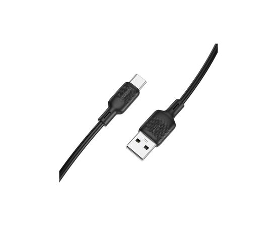 Дата кабель USB 2.0 AM to USB-C 2.0m silicone black BOROFONE (6941991115509)