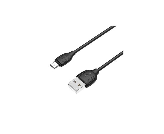 Дата кабель USB 2.0 AM to Micro 5P 1.0m 2.4A black BOROFONE (6931474701770), изображение 2 Дата кабель USB 2.0 AM to Micro 5P 1.0m 2.4A black BOROFONE (6931474701770), изображение 2