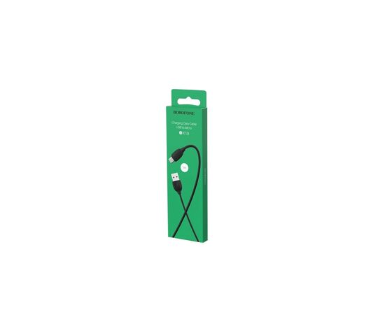 Дата кабель USB 2.0 AM to Micro 5P 1.0m 2.4A black BOROFONE (6931474701770), изображение 3 Дата кабель USB 2.0 AM to Micro 5P 1.0m 2.4A black BOROFONE (6931474701770), изображение 3