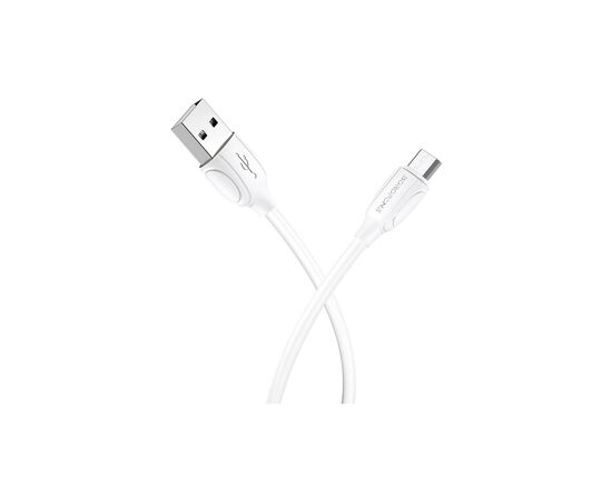 Дата кабель USB 2.0 AM to Micro 5P 1.0m 2.4A white BOROFONE (6931474701787), изображение 2 Дата кабель USB 2.0 AM to Micro 5P 1.0m 2.4A white BOROFONE (6931474701787), изображение 2