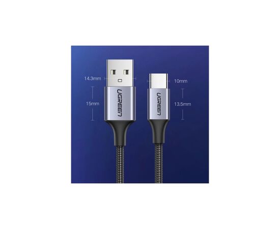 Дата кабель USB 2.0 AM to USB-C 1.5m Ugreen (UGR-60127), изображение 6 Дата кабель USB 2.0 AM to USB-C 1.5m Ugreen (UGR-60127), изображение 6