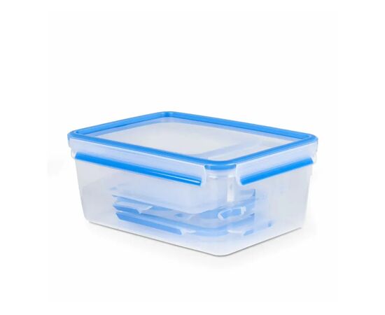 Харчовий контейнер Tefal Master Seal набір 5 шт, прозорий, синій (K3029012), зображення 2 Харчовий контейнер Tefal Master Seal набір 5 шт, прозорий, синій (K3029012), зображення 2