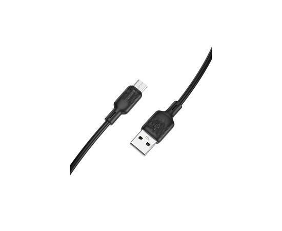 Дата кабель USB 2.0 AM to Micro 5P 1.0m silicone black BOROFONE (6941991115417)