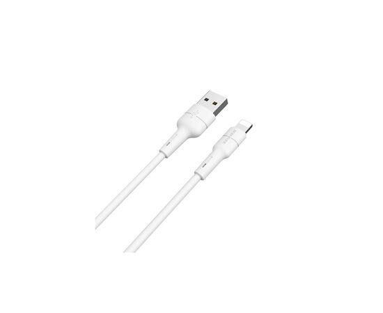 Дата кабель USB 2.0 AM to Lightning 1.0m 2.4A silicone white BOROFONE (6931474706874)