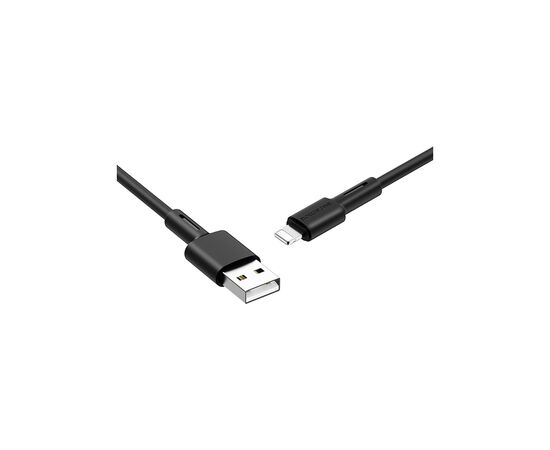 Дата кабель USB 2.0 AM to Lightning 1.0m 2.4A silicone black BOROFONE (6931474710352), изображение 2 Дата кабель USB 2.0 AM to Lightning 1.0m 2.4A silicone black BOROFONE (6931474710352), изображение 2