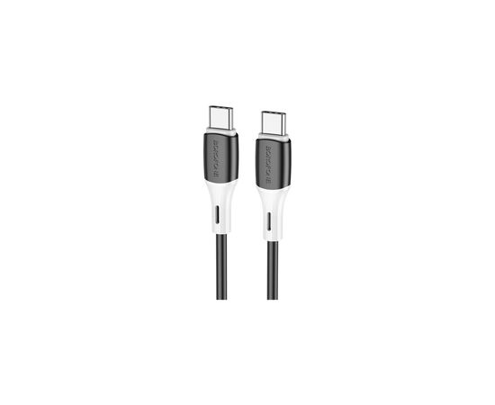 Дата кабель USB-C to USB-C 1.0m 3A 60W silicone black BOROFONE (6974443384802)