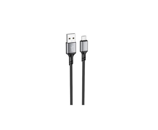 Дата кабель USB 2.0 AM to Micro 5P 1.0m silicone black BOROFONE (6974443386387)