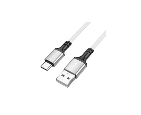 Дата кабель USB 2.0 AM to USB-C 1.0m silicone white BOROFONE (6974443386424)