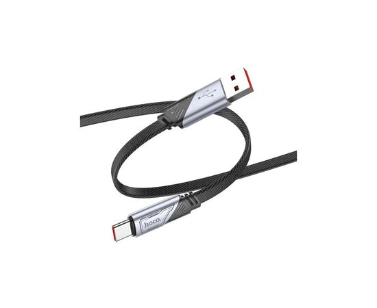 Дата кабель USB 2.0 AM to USB-C 1.2m 5A nylon black HOCO (6942007605007), изображение 2 Дата кабель USB 2.0 AM to USB-C 1.2m 5A nylon black HOCO (6942007605007), изображение 2