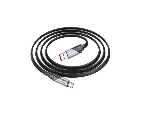Дата кабель USB 2.0 AM to USB-C 1.2m 5A nylon black HOCO (6942007605007), изображение 3 Дата кабель USB 2.0 AM to USB-C 1.2m 5A nylon black HOCO (6942007605007), изображение 3