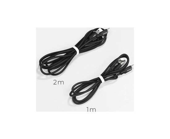 Дата кабель USB 2.0 AM to USB-C 1.0m 3A nylon black HOCO (6957531062868), изображение 2 Дата кабель USB 2.0 AM to USB-C 1.0m 3A nylon black HOCO (6957531062868), изображение 2