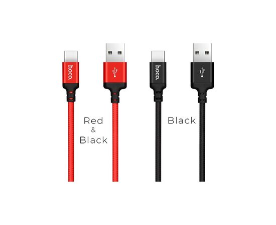 Дата кабель USB 2.0 AM to USB-C 1.0m 3A nylon black HOCO (6957531062868), изображение 4 Дата кабель USB 2.0 AM to USB-C 1.0m 3A nylon black HOCO (6957531062868), изображение 4