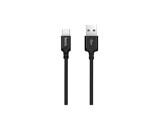 Дата кабель USB 2.0 AM to USB-C 1.0m 3A nylon black HOCO (6957531062868)