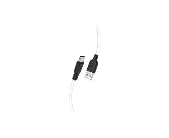 Дата кабель USB 2.0 AM to USB-C 1.0m 3A silicone black+white HOCO (6931474711915)