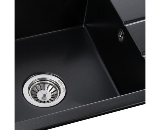 Мойка кухонная GRANADO NAVIA black shine з сифоном (775*495mm.) (gr3801), изображение 5 Мойка кухонная GRANADO NAVIA black shine з сифоном (775*495mm.) (gr3801), изображение 5