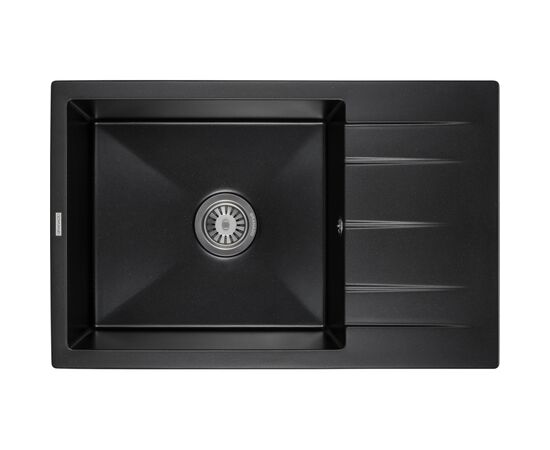 Мойка кухонная GRANADO NAVIA black shine з сифоном (775*495mm.) (gr3801)