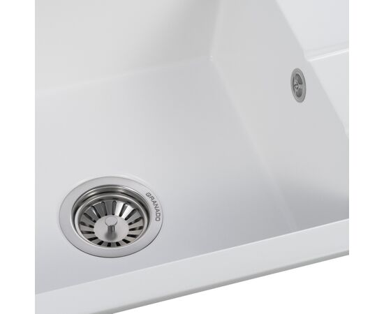 Мойка кухонная GRANADO NAVIA white з сифоном (775*495mm.) (gr3805), изображение 5 Мойка кухонная GRANADO NAVIA white з сифоном (775*495mm.) (gr3805), изображение 5