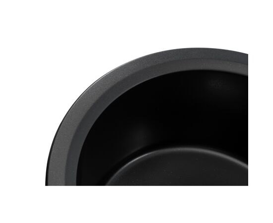 Мойка кухонная GRANADO RONDA black shine з сифоном (470*490mm.) (gr2201), изображение 4 Мойка кухонная GRANADO RONDA black shine з сифоном (470*490mm.) (gr2201), изображение 4