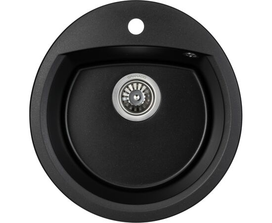 Мойка кухонная GRANADO RONDA black shine з сифоном (470*490mm.) (gr2201)