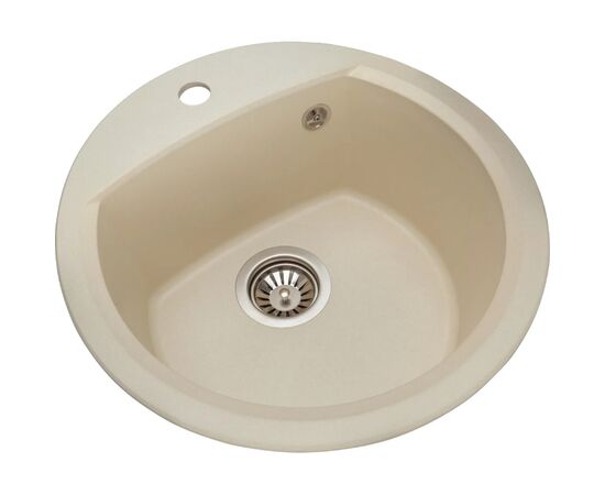 Мойка кухонная GRANADO RONDA ivory з сифоном (470*490mm.) (gr2204), изображение 2 Мойка кухонная GRANADO RONDA ivory з сифоном (470*490mm.) (gr2204), изображение 2