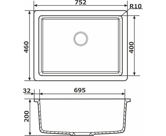 Мойка кухонная GRANADO Under top XL grafito (gr3709), изображение 6 Мойка кухонная GRANADO Under top XL grafito (gr3709), изображение 6