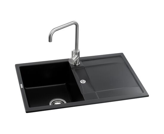 Мойка кухонная GRANADO комплект VALENCIA black shine_чаша ліворуч (ksg0701L), изображение 2 Мойка кухонная GRANADO комплект VALENCIA black shine_чаша ліворуч (ksg0701L), изображение 2