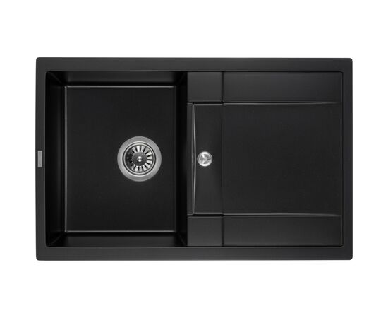 Мойка кухонная GRANADO комплект VALENCIA black shine_чаша ліворуч (ksg0701L), изображение 5 Мойка кухонная GRANADO комплект VALENCIA black shine_чаша ліворуч (ksg0701L), изображение 5