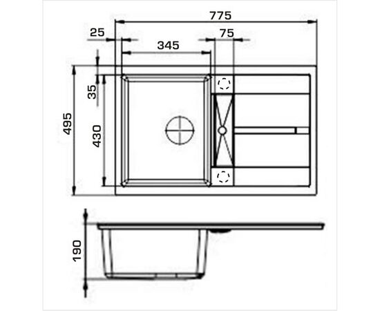 Мийка кухонна GRANADO комплект VALENCIA black shine_чаша праворуч (ksg0701R), зображення 10 Мийка кухонна GRANADO комплект VALENCIA black shine_чаша праворуч (ksg0701R), зображення 10