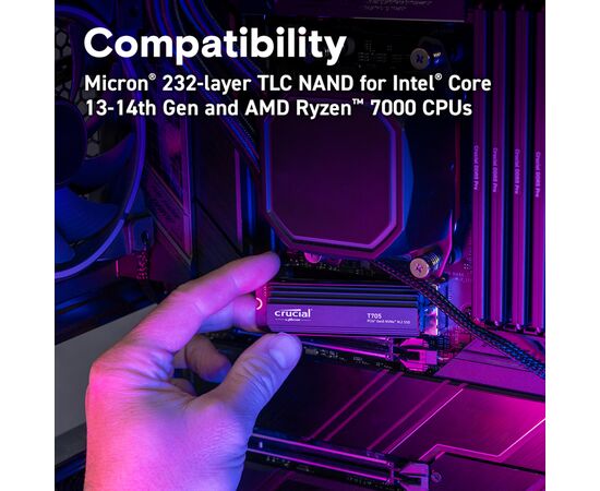 Накопичувач SSD M.2 2280 2TB T705 with Heatsink Micron (CT2000T705SSD5), зображення 6 Накопичувач SSD M.2 2280 2TB T705 with Heatsink Micron (CT2000T705SSD5), зображення 6