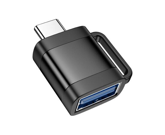Переходник UA31C USB-C M to USB F OTG Black HOCO (6942007628129), изображение 2 Переходник UA31C USB-C M to USB F OTG Black HOCO (6942007628129), изображение 2