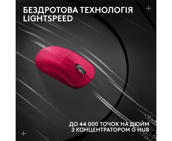 Мишка Logitech G Pro X Superlight 2 Lightspeed Wireless Magenta (910-006797), зображення 9 Мишка Logitech G Pro X Superlight 2 Lightspeed Wireless Magenta (910-006797), зображення 9