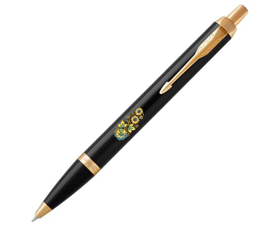Ручка шариковая Parker IM 17 UKRAINE Black GT BP Цветы (22032_T1050u), изображение 3 Ручка шариковая Parker IM 17 UKRAINE Black GT BP Цветы (22032_T1050u), изображение 3