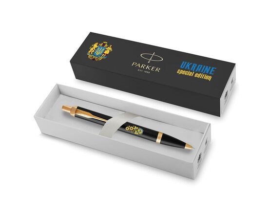 Ручка шариковая Parker IM 17 UKRAINE Black GT BP Цветы (22032_T1050u), изображение 4 Ручка шариковая Parker IM 17 UKRAINE Black GT BP Цветы (22032_T1050u), изображение 4