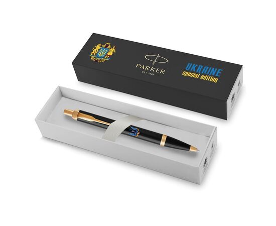 Ручка шариковая Parker IM 17 UKRAINE Black GT BP Трезубец-ласточка (22032_T1230u), изображение 4 Ручка шариковая Parker IM 17 UKRAINE Black GT BP Трезубец-ласточка (22032_T1230u), изображение 4