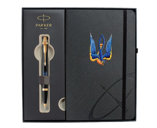 Ручка шариковая Parker IM 17 UKRAINE Black GT BP Трезубец-ласточка + блокнот Parker + подар.упаковка GIFT24 (22032b24_T1230u), изображение 2 Ручка шариковая Parker IM 17 UKRAINE Black GT BP Трезубец-ласточка + блокнот Parker + подар.упаковка GIFT24 (22032b24_T1230u), изображение 2