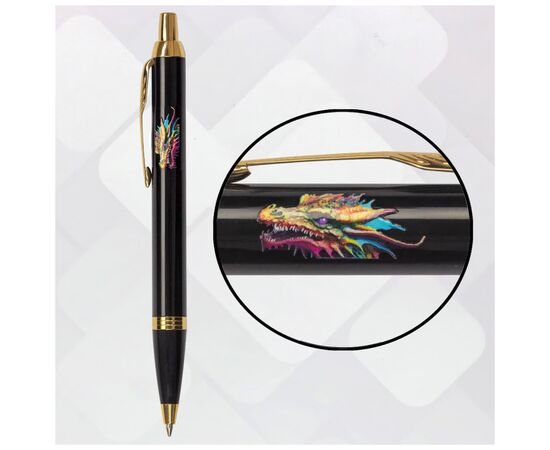 Ручка кулькова Parker IM 17 ZODIAC Black GT BP Яскравий Дракон (22032_Z3330u), зображення 5 Ручка кулькова Parker IM 17 ZODIAC Black GT BP Яскравий Дракон (22032_Z3330u), зображення 5