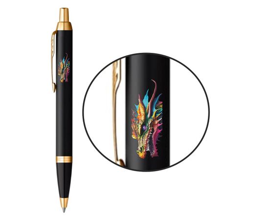 Ручка шариковая Parker IM 17 ZODIAC Black GT BP Яркий Дракон (22032_Z3330u)