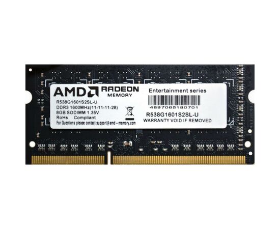 Модуль пам'яті для ноутбука SoDIMM DDR3L 8GB 1600 MHz AMD (R538G1601S2SL-U)