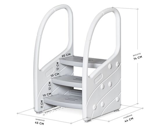 Подставка детская Mealux Kiko сходинка White (KD-F041-2 White), изображение 2 Подставка детская Mealux Kiko сходинка White (KD-F041-2 White), изображение 2