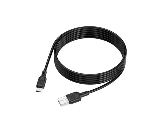 Дата кабель USB 2.0 AM to Micro 5P 2.0m Lenny silicone BX113 black BOROFONE (6941991115493)