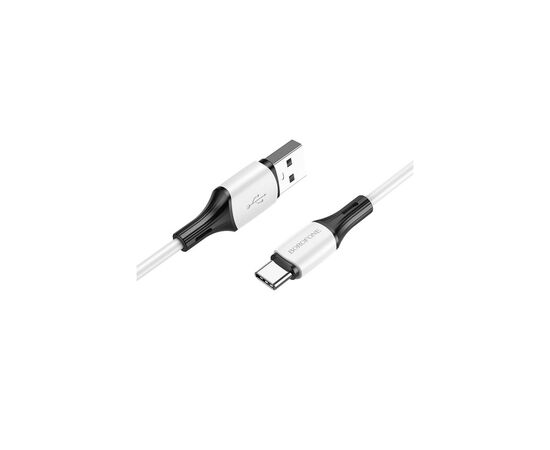 Дата кабель USB 2.0 AM to USB-C 1.0m 3A silicone white BOROFONE (6974443384796)