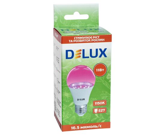 Лампочка Delux GROW BL 60N 11 Вт_230В E27 (90023253), изображение 3 Лампочка Delux GROW BL 60N 11 Вт_230В E27 (90023253), изображение 3