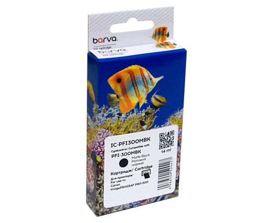 Картридж Barva Canon PFI-300MBK 4192C001 1750с matte black (IC-PFI300MBK)