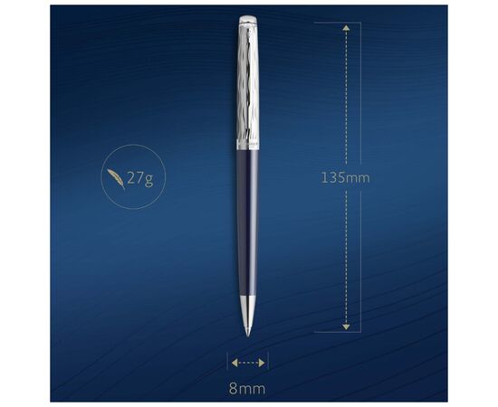 Ручка шариковая Waterman HEMISPHERE LEssence du Bleu PT BP (22 088), изображение 5 Ручка шариковая Waterman HEMISPHERE LEssence du Bleu PT BP (22 088), изображение 5