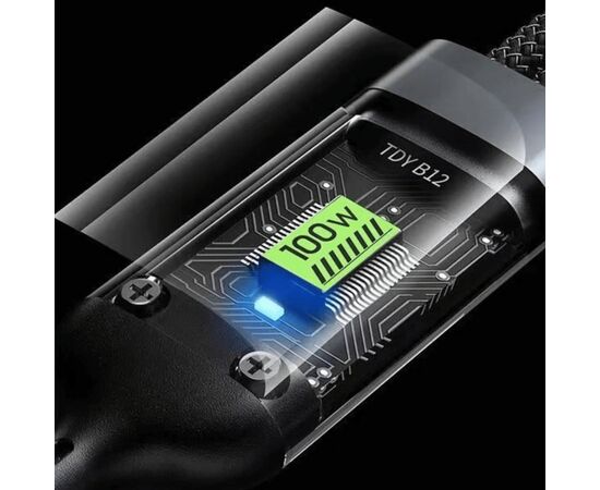 Дата кабель USB 2.0 AM to Lightning + Micro 5P + USB-C 1.2m 100W nylon black XoKo (SC-3100), изображение 6